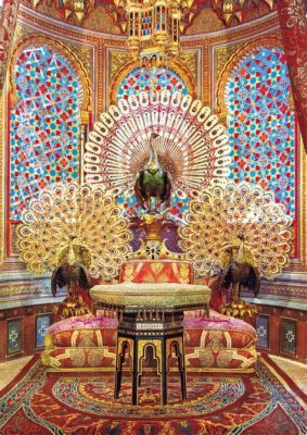 The Peacock Throne - A Monumental Symphony in Gilded Wood and Precious Stones!