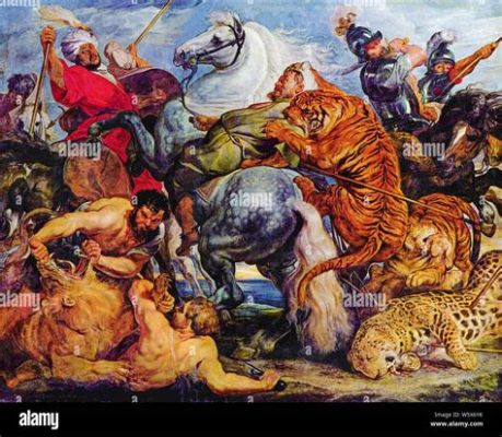 The Tiger Hunt - An Exquisite Tapestry of Nature and Valor Unveiled!